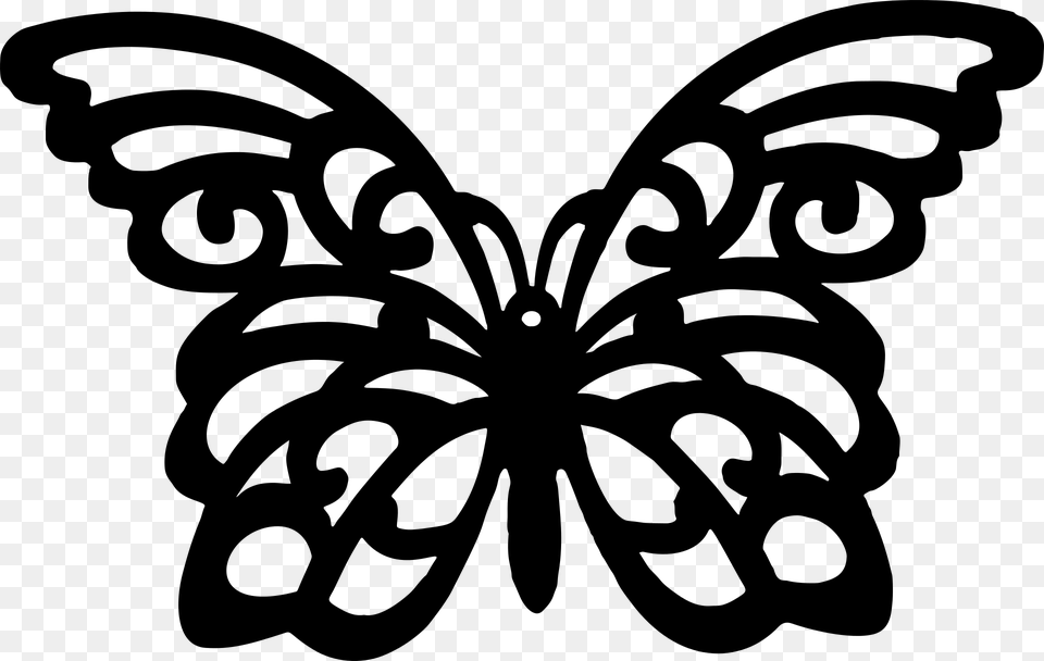 Silhouettes Clipart Flying Butterfly Vector Butterfly Silhouette, Gray Png Image