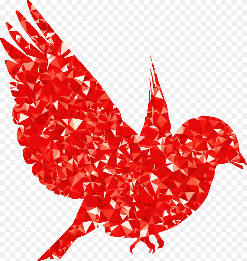 Silhouettes Of A Bird In Rubies, Art, Paper Free Png Download