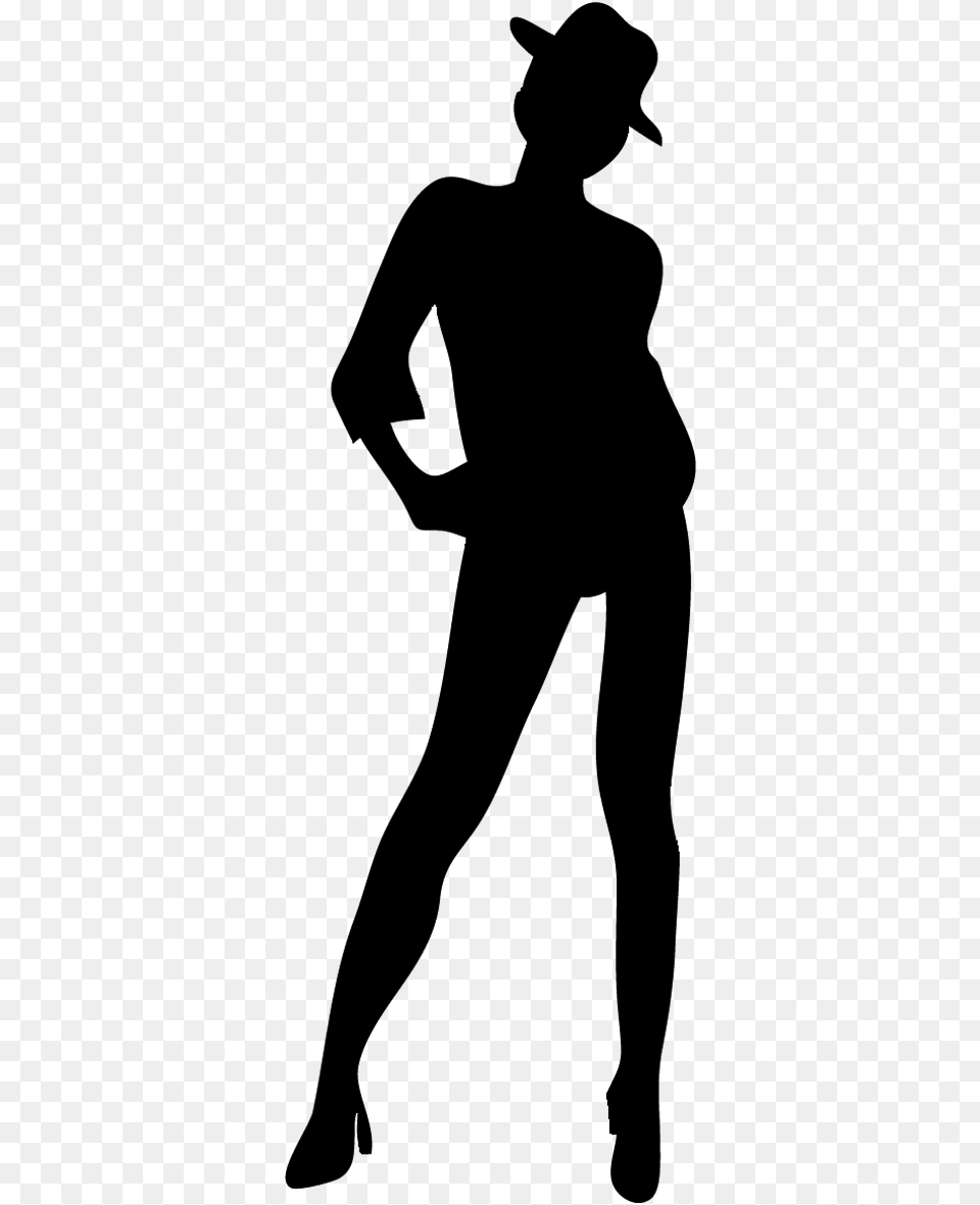 Silhouettes Of People Female With Hat Silhouette, Lighting Free Png