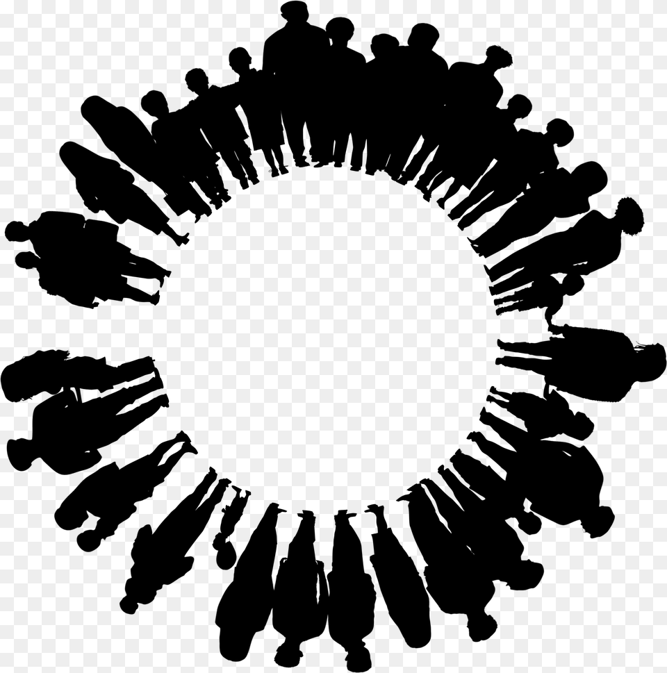 Silhouettes Of People In A Circle World Population Day 2018 Theme, Nature, Night, Outdoors Free Transparent Png