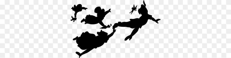 Silhouettes Of Peter Pan, Gray Free Png