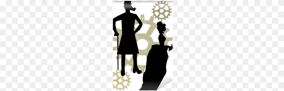 Silhouettes Of Steampunk Neo Victorians Accented By Decoration Sensation Steampunk Decorative Switchplate, Silhouette, Adult, Female, Person Free Transparent Png