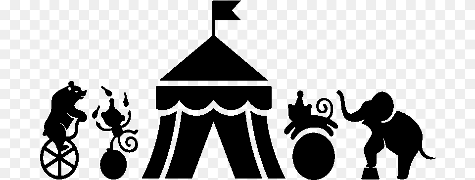 Silhueta Circo, Gray Free Transparent Png