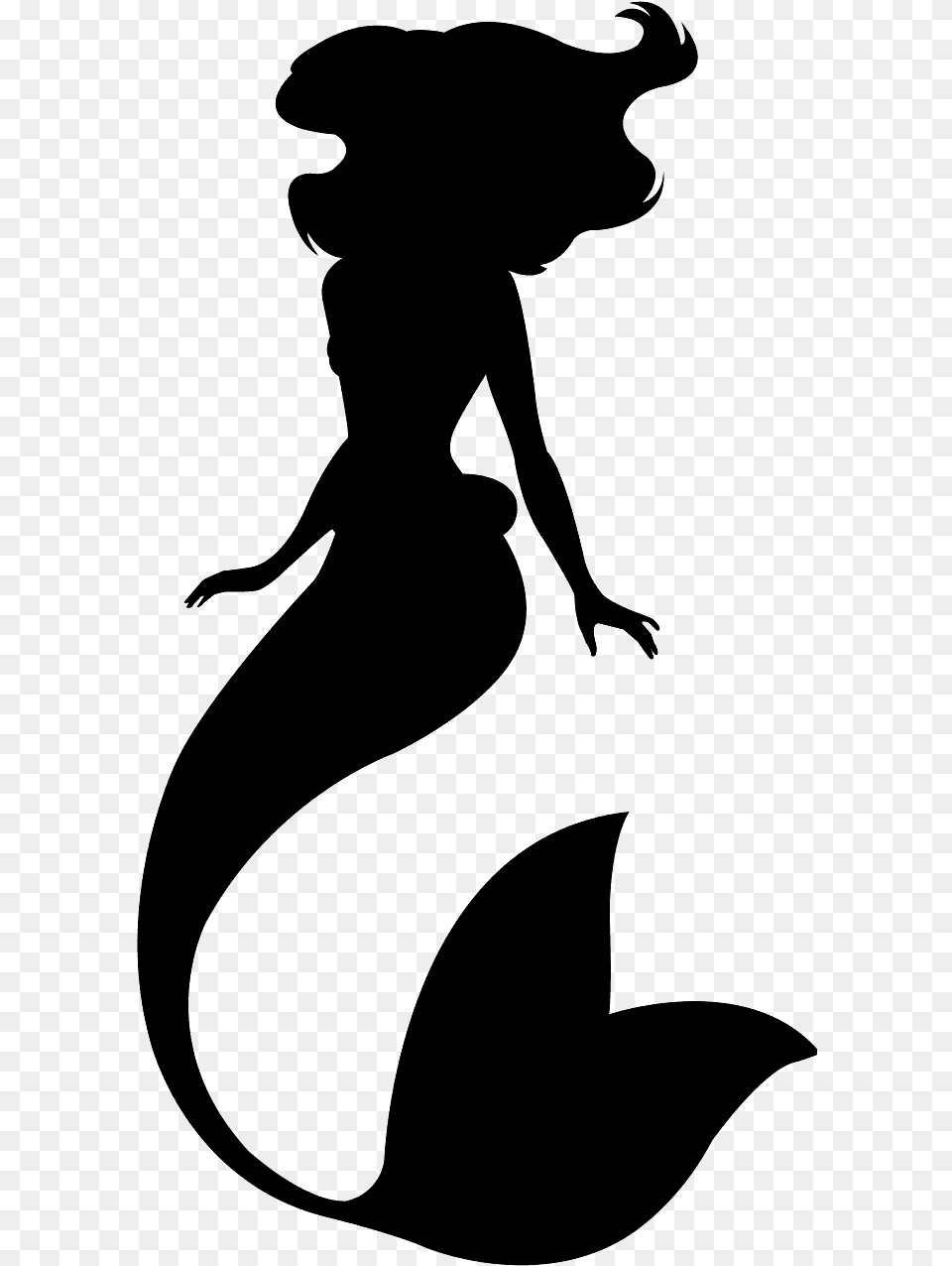 Silhueta Da Pequena Sereia, Gray Free Transparent Png