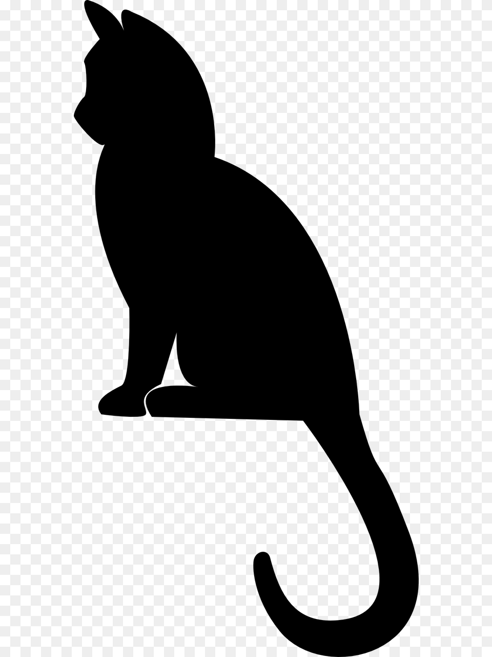 Silhueta De Gato Image, Gray Free Png