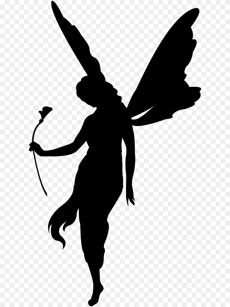 Silhueta Fada, Silhouette, Person, Stencil, Cupid Free Transparent Png