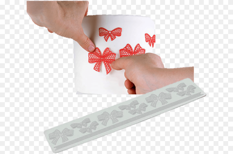 Silikomart Ribbon Lace Mat Paper, Cream, Dessert, Food, Icing Free Png