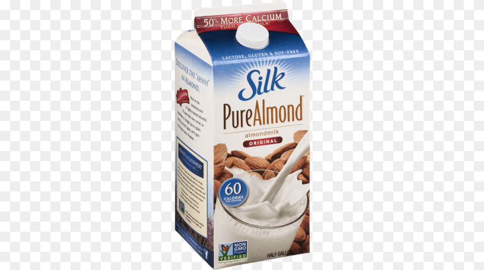 Silk Almond Milk, Beverage, Dairy, Food, Produce Png Image