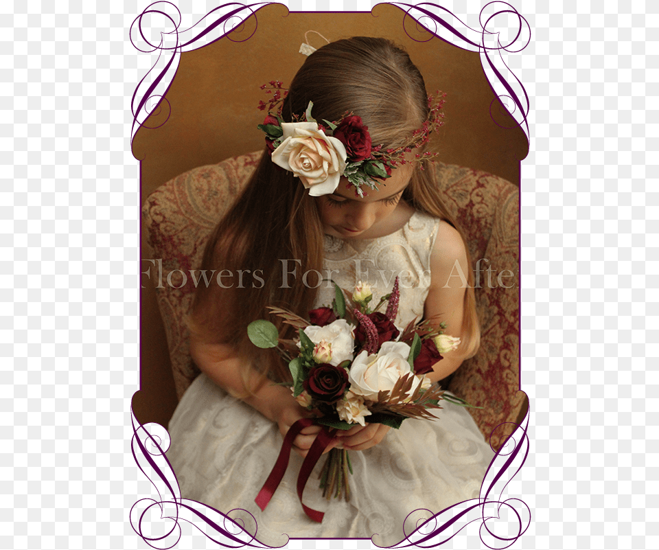 Silk Artificial Boho Rustic Wedding Flowergirl Flower Bouquet, Adult, Rose, Plant, Person Free Png