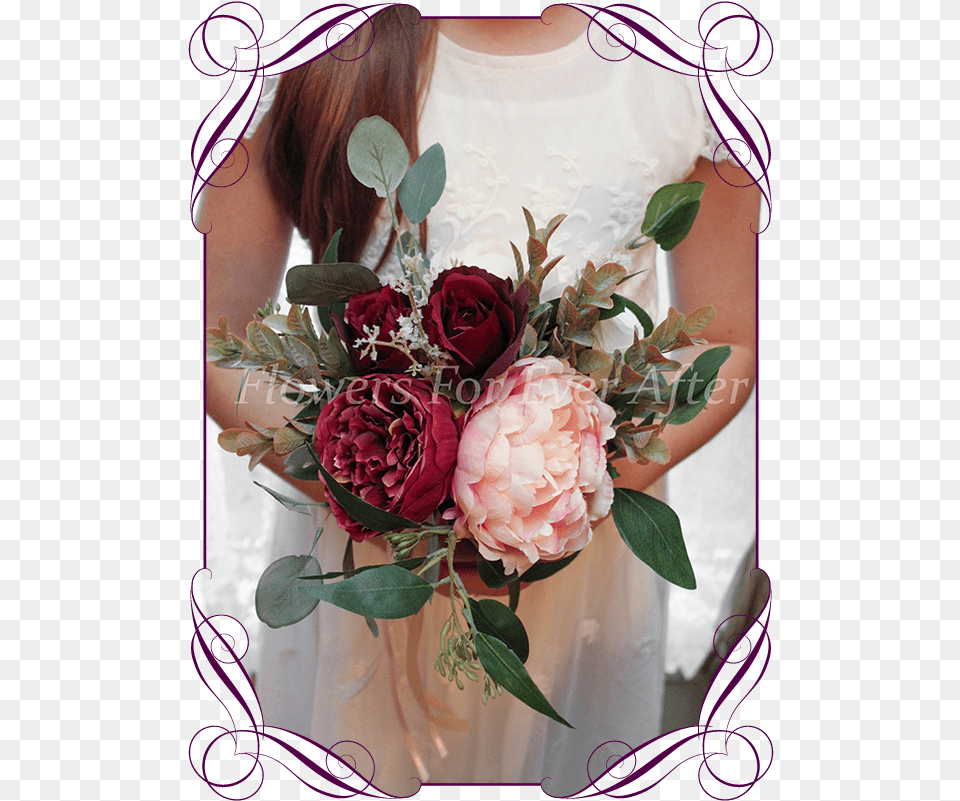 Silk Artificial Burgundy Ivory Navy And Pink Elegant Flower Bouquet, Art, Floral Design, Flower Arrangement, Flower Bouquet Free Png Download