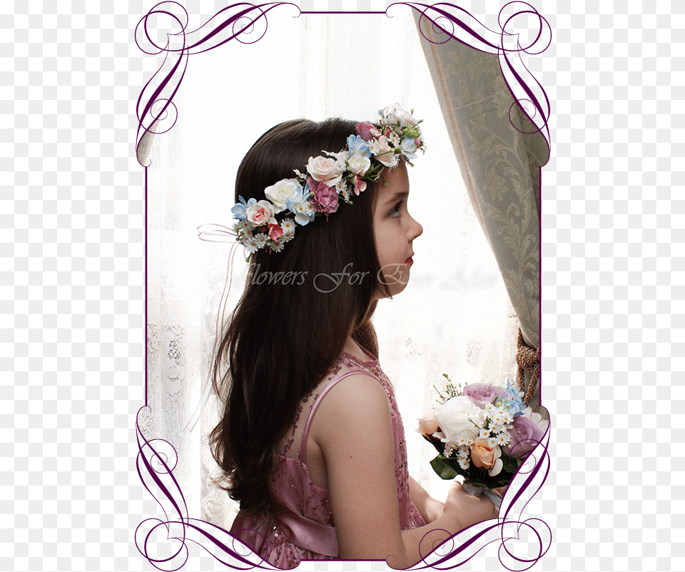 Silk Artificial Floral Hair Crown Halo Featuring, Accessories, Wedding, Plant, Person Free Png Download