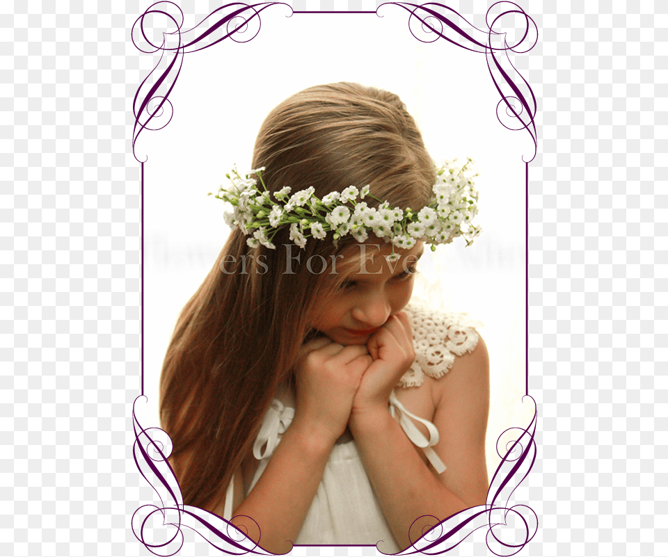 Silk Artificial White Wedding Floral Crown Halo With Silk Pastel Wedding Flowers, Woman, Adult, Bride, Female Free Transparent Png