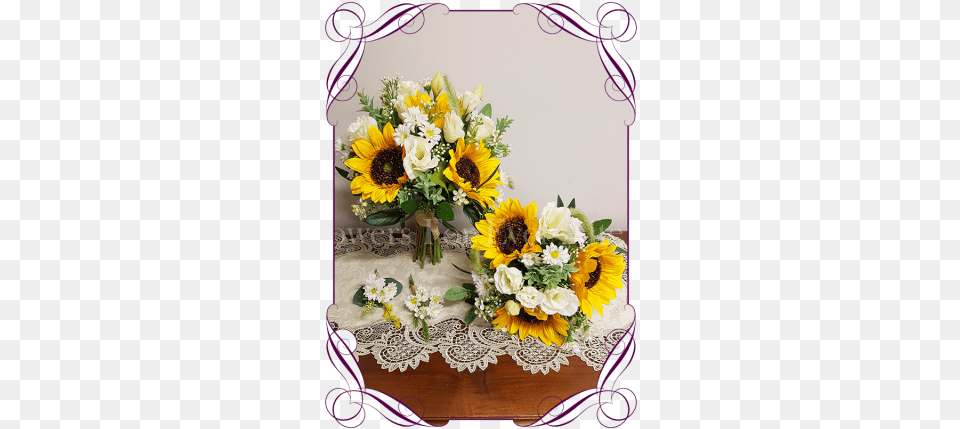Silk Artificial Yellow Sunflower And White Daisy Boho Flowers For Ever After, Flower, Flower Arrangement, Flower Bouquet, Plant Free Transparent Png