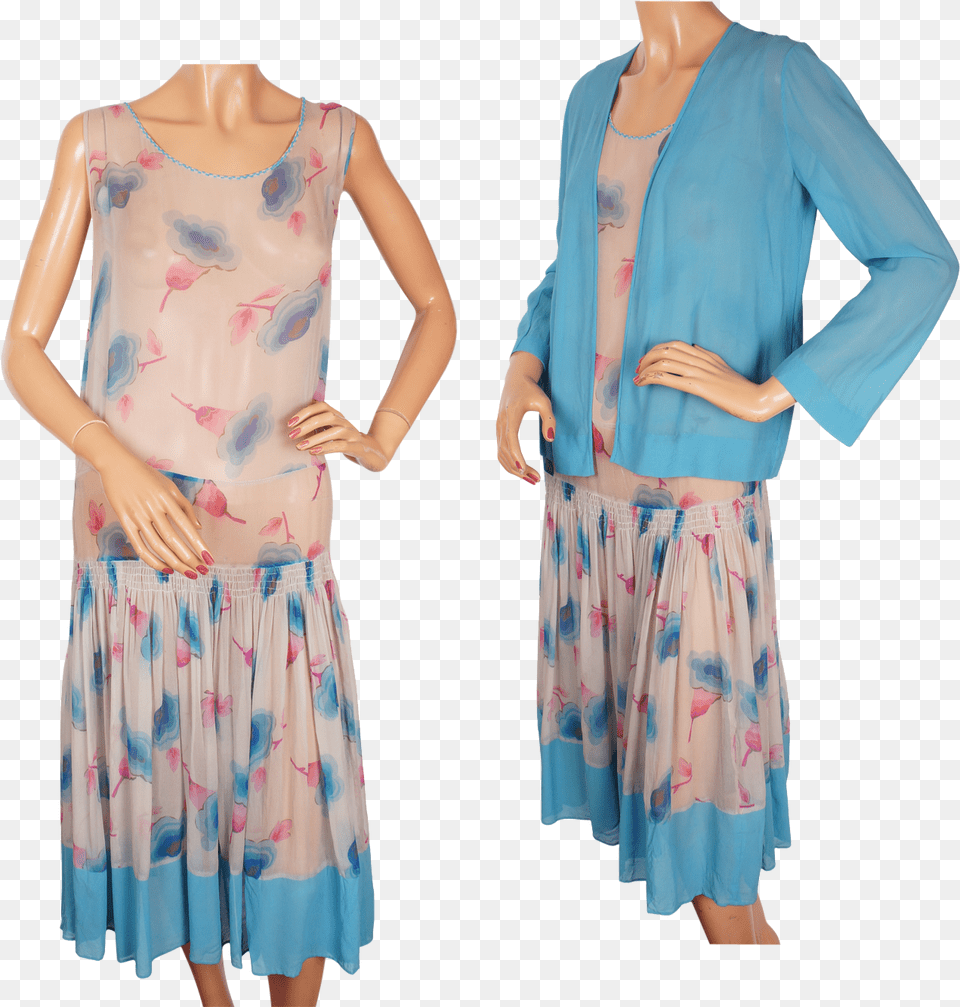 Silk Chiffon Dress Vintage 1920s Dress, Adult, Person, Female, Clothing Png Image