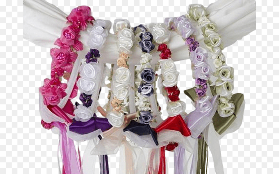 Silk Floral Wreath With Satin Back Ribbons Amp Bows Girls Satin, Rose, Plant, Flower, Flower Arrangement Free Png Download