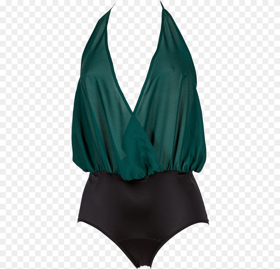 Silk Green Playsuit Judith Lingerie Halterneck, Blouse, Clothing, Swimwear, Coat Free Png
