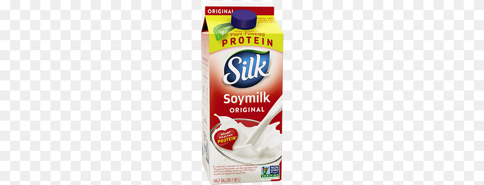 Silk Original Soymilk Half Gallon Soy Milk Vanilla, Beverage, Food, Ketchup, Dairy Free Png Download