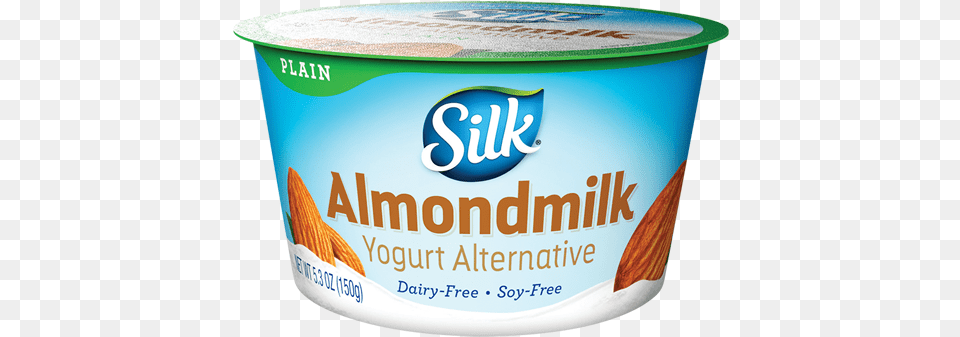 Silk Plain Almond Dairy Yogurt Alternative Almond Milk Plain Yogurt, Dessert, Food, Cream, Ice Cream Png