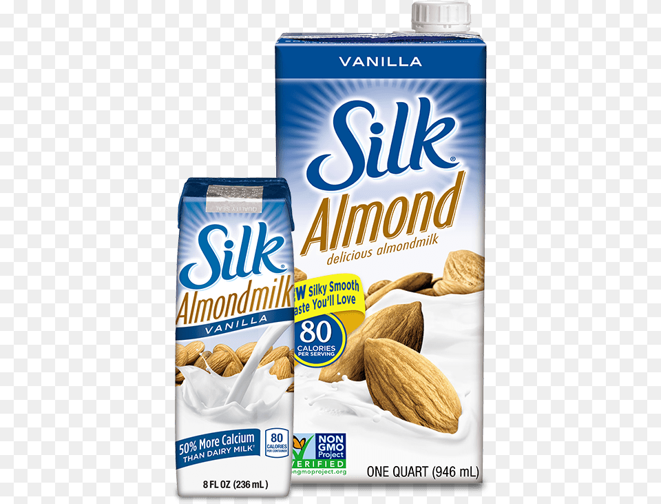 Silk Shelf Stable Vanilla Almondmilk Silk Almond Milk, Food, Grain, Produce, Seed Free Png Download