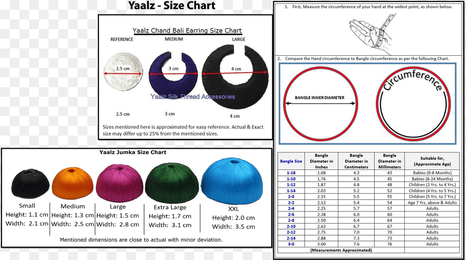 Silk Thread Bangle Earring Jumka Yaalz Ad Stone Jumka Jhumka Base Sizes Chart, Sphere, Text Free Png Download