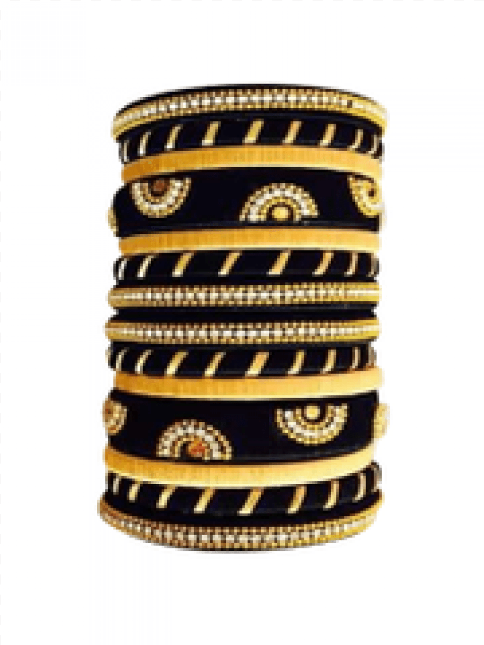 Silk Thread Bangles Black And Gold Colour, Accessories, Jewelry, Ornament Free Png Download