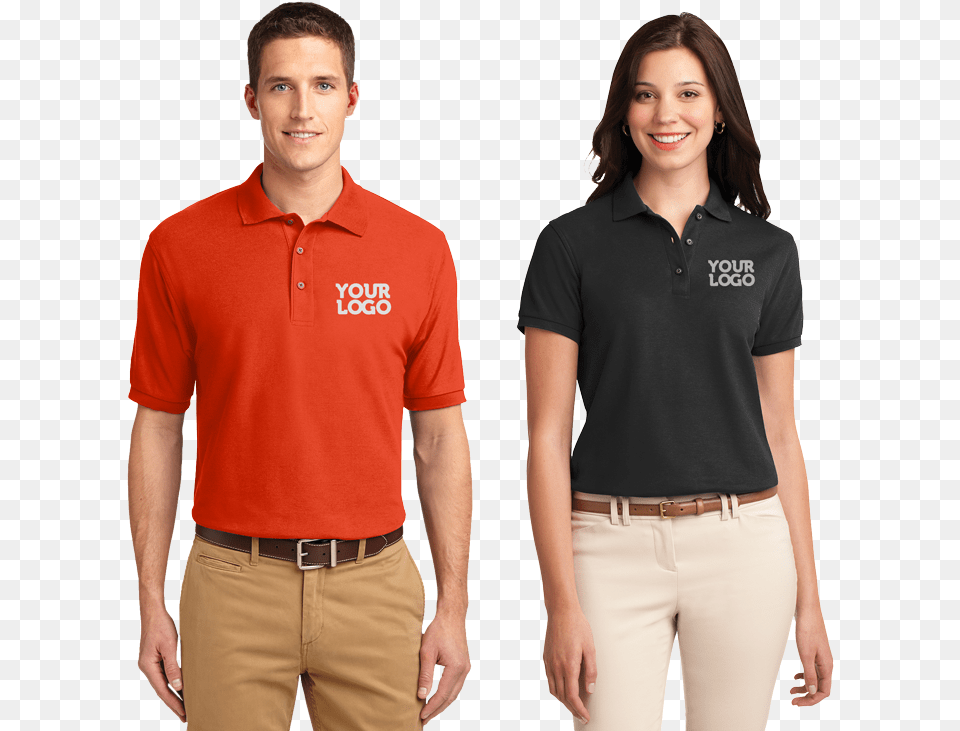 Silk Touch Polo Shirt Mens Orange Ladies Black Male Polo Transparent, Clothing, T-shirt, Sleeve, Long Sleeve Png Image