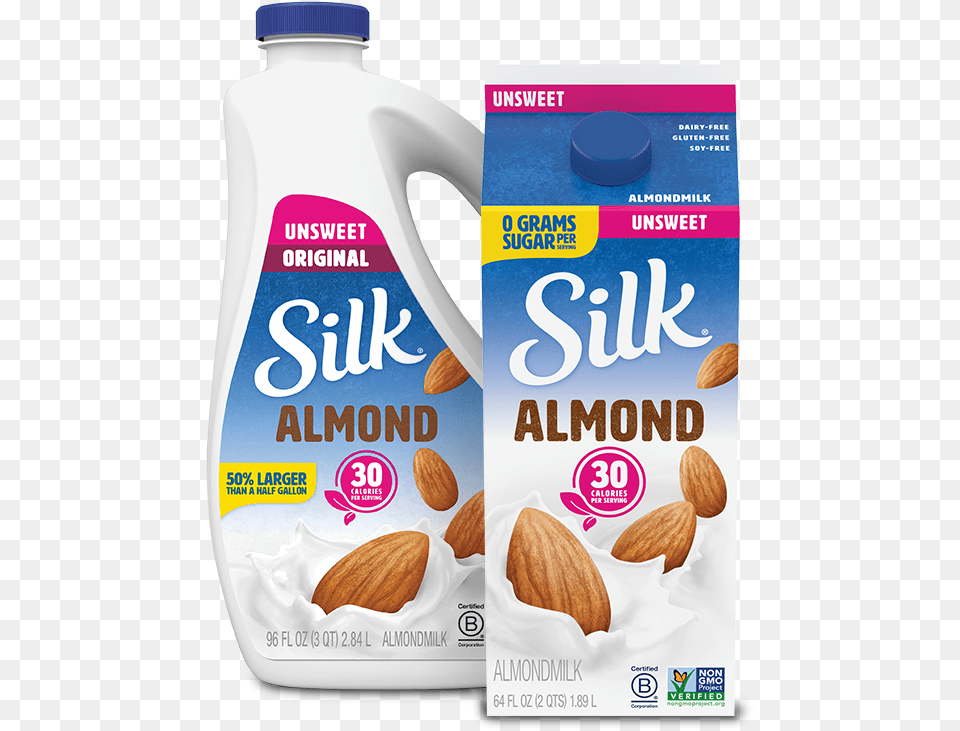 Silk Unsweet Almondmilk Unsweetened Vanilla Almond Milk, Food, Grain, Seed, Produce Png