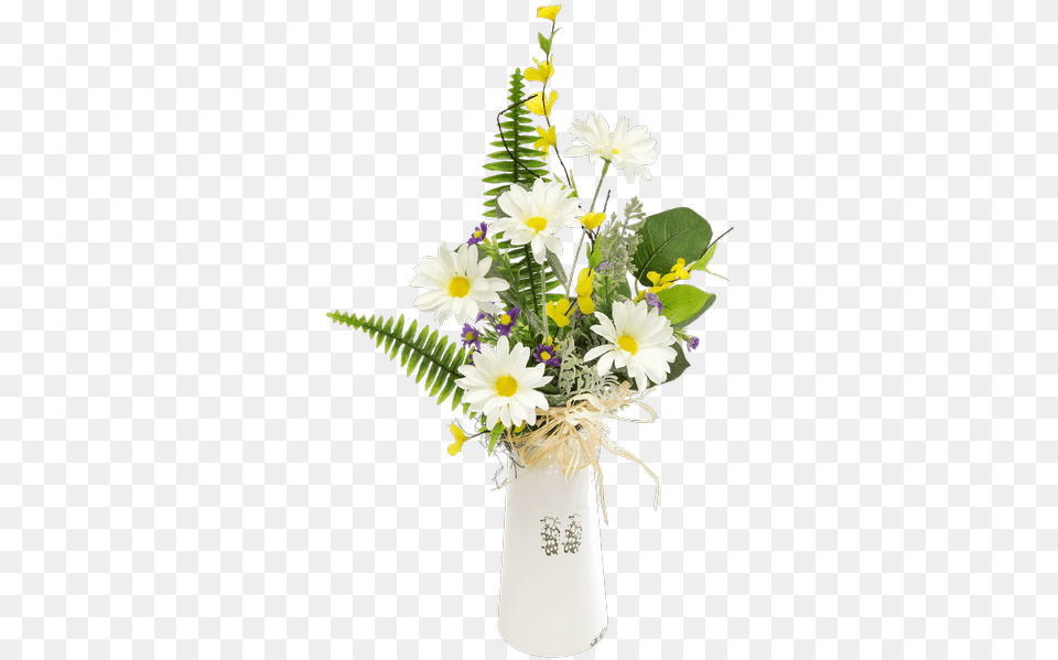 Silk White Daisy Jug Lovely, Flower, Flower Arrangement, Flower Bouquet, Plant Free Transparent Png