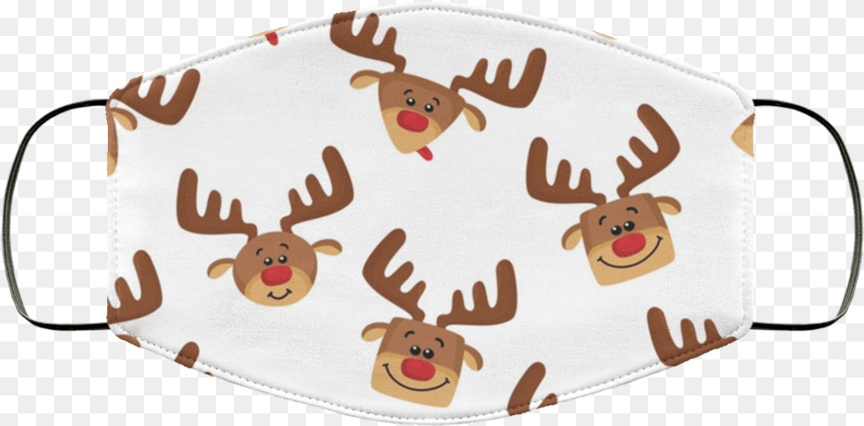 Silly Little Christmas Reindeer Face Mask Qfinder Food, Accessories, Bag, Handbag Free Png
