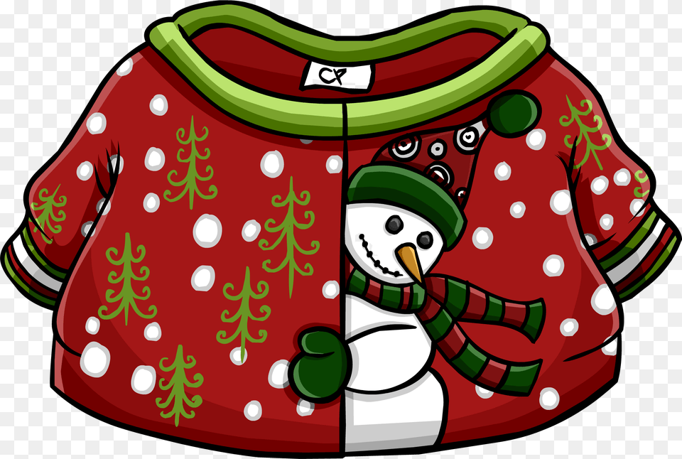 Silly Snowman Sweater Icon Christmas Clothes Club Penguin, Knitwear, Clothing, Coat, Pattern Free Png Download