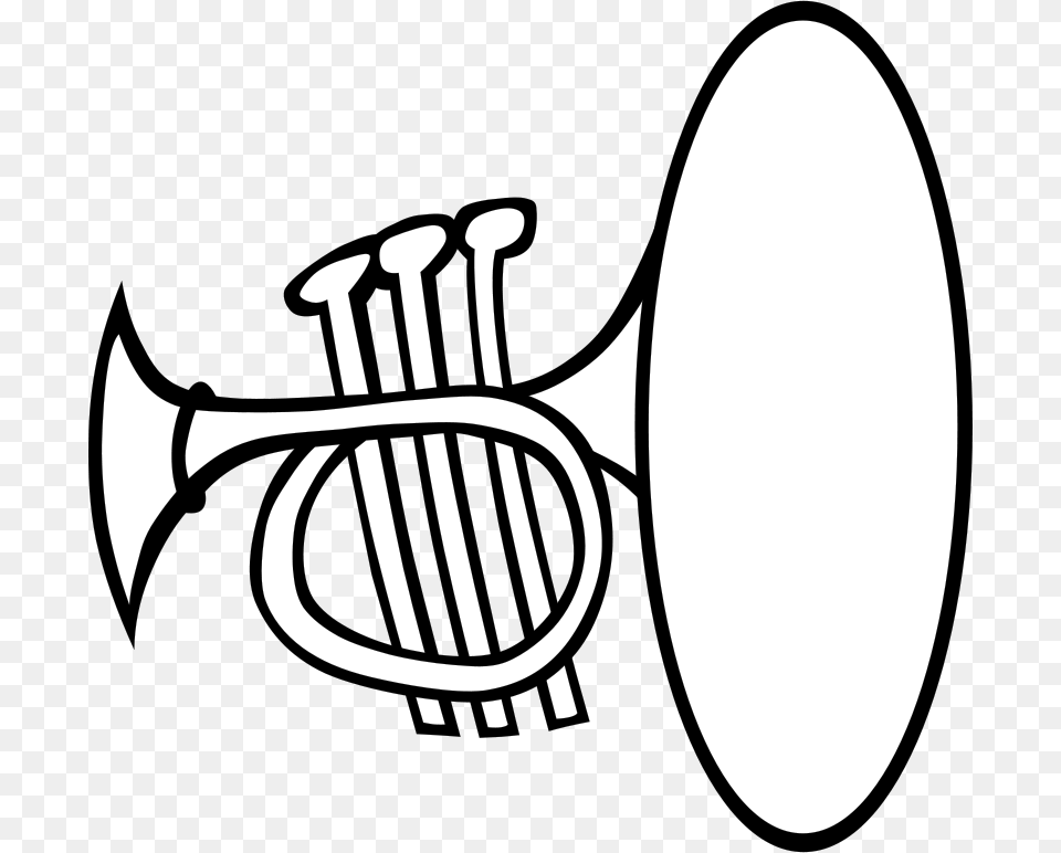 Silly Trumpet Bw, Musical Instrument, Brass Section, Horn Free Png