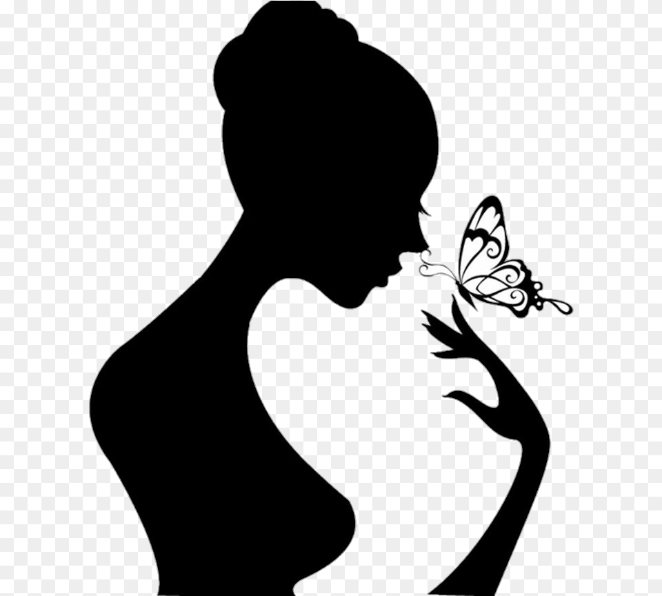 Silouette Silueta Mujer Mariposa Silueta De Mujer Mariposa, Silhouette, Stencil, Adult, Male Png