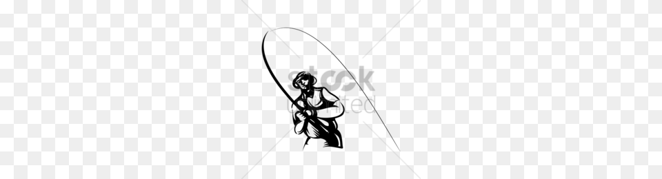 Siloute Fly Fisherman Clipart, Lighting Free Png Download