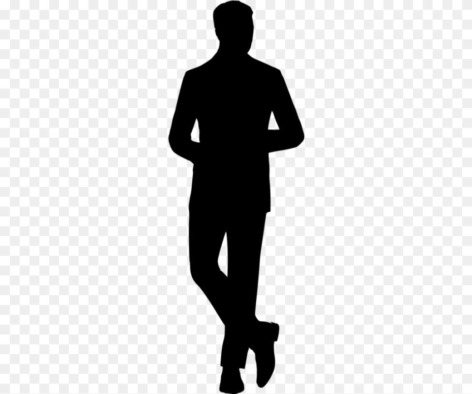 Siluet Model Man, Gray Png