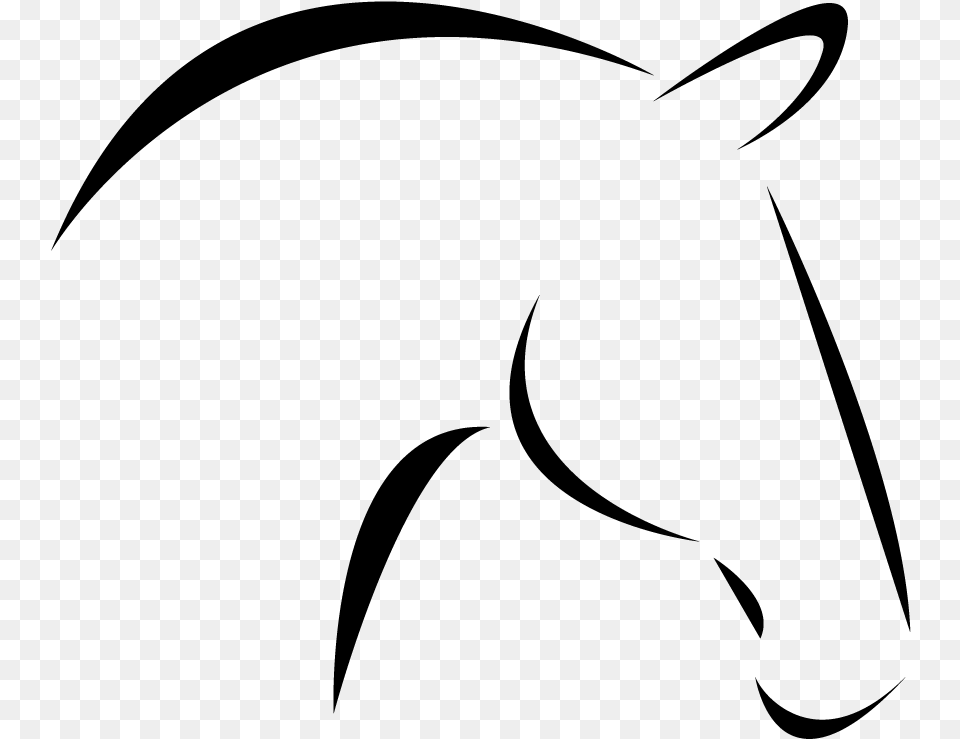 Silueta Cabeza Caballo, Gray Free Png