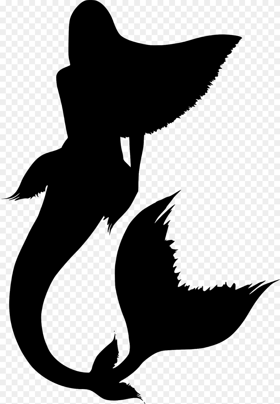 Silueta Cola De Sirena Sirena De Vectores Mermaid Silhouette No Background, Gray Free Png
