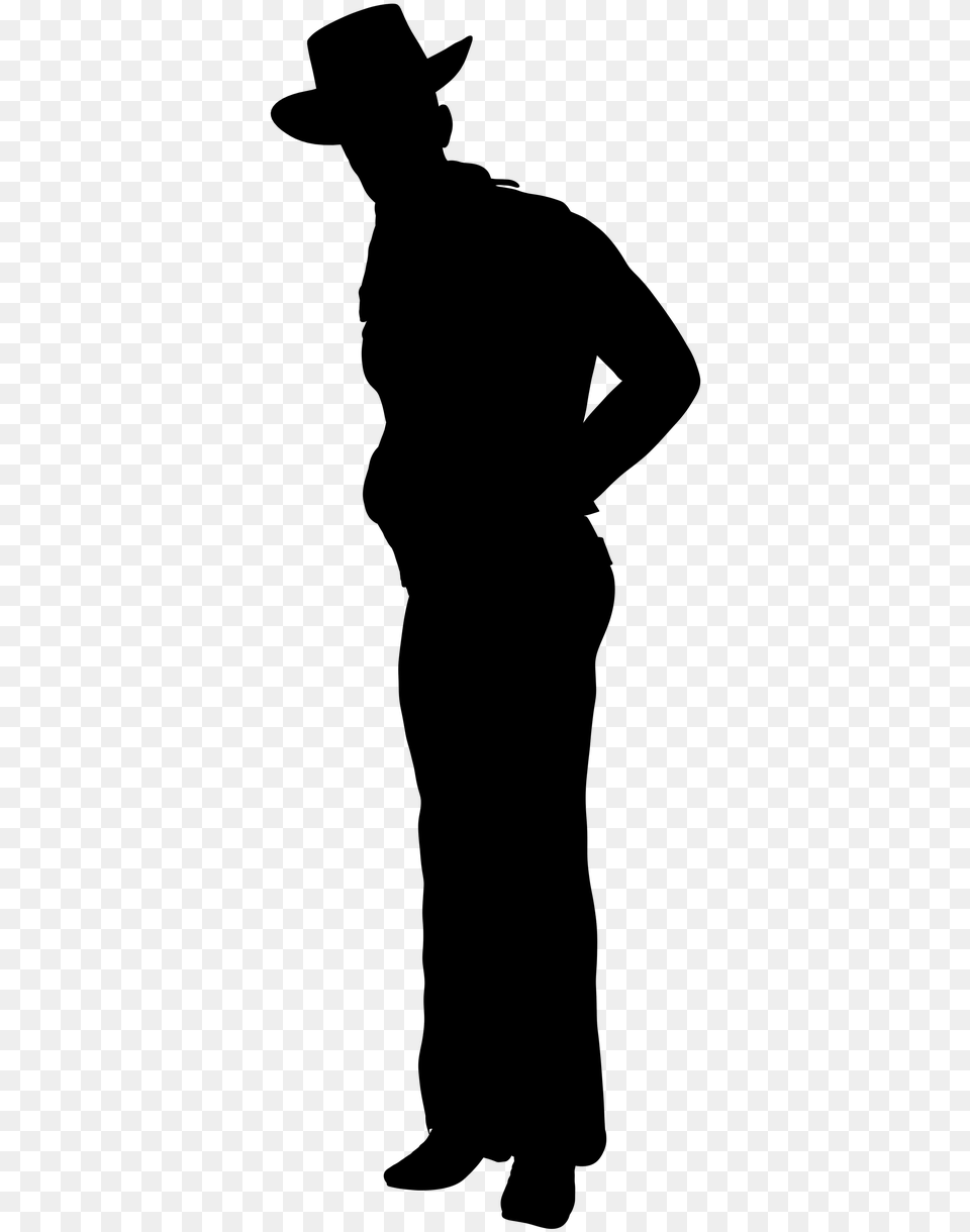 Silueta De Hombres Vaqueros, Gray Free Png