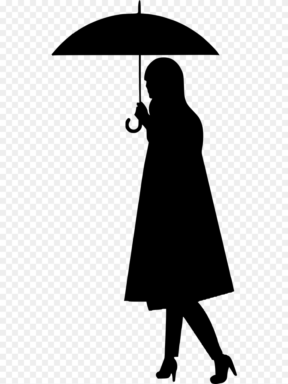 Silueta De Payaso Con Sombrilla Clipart Download Woman With Umbrella Silhouette, Gray Free Png