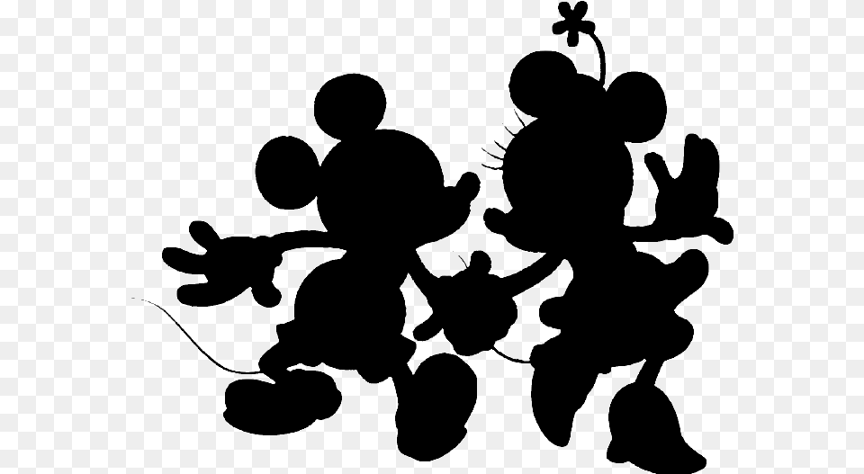 Siluetas De Personajes Disney Para Imprimir Gratis Mickey And Minnie Mouse Silhouette, People, Person Free Png