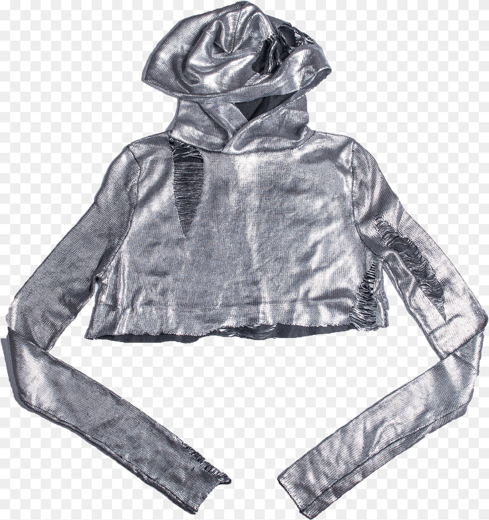 Silver, Clothing, Coat, Hood, Jacket Png Image