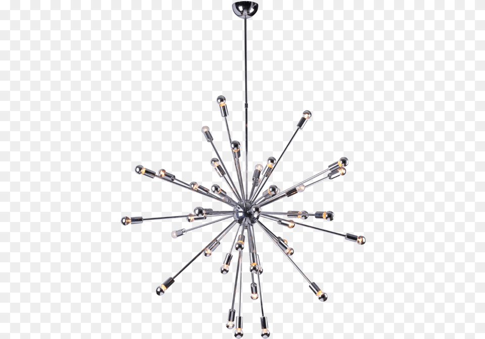 Silver 39quot Spark Sputnik Chandelier Without Background Chandelier, Lamp Png Image