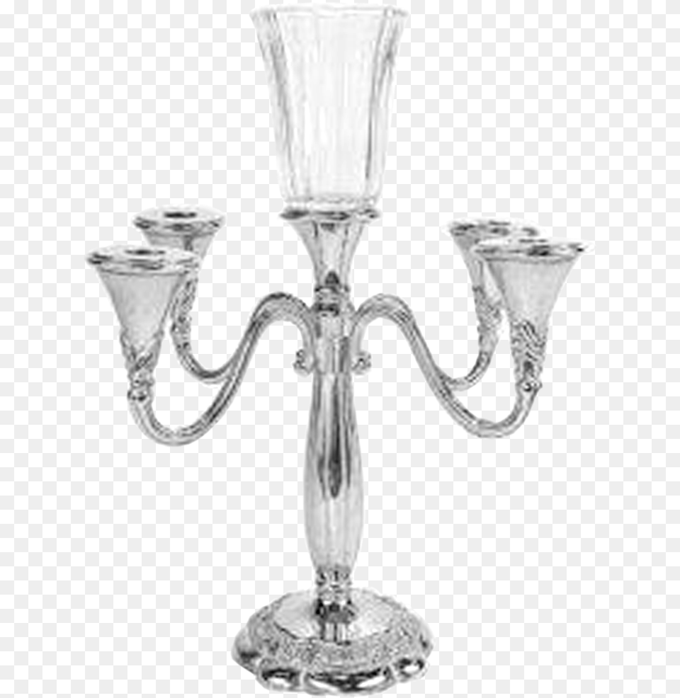 Silver 5 Branch Candelabra Champagne Stemware, Chandelier, Lamp, Smoke Pipe, Candle Png Image