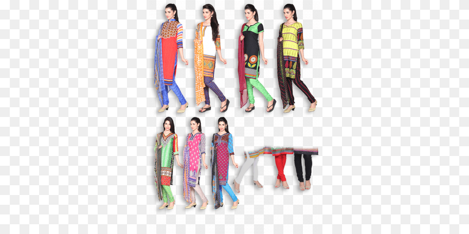 Silver 7 Unstitched Chudidhar Material With Set Of Leggings, Adult, Female, Person, Woman Free Transparent Png