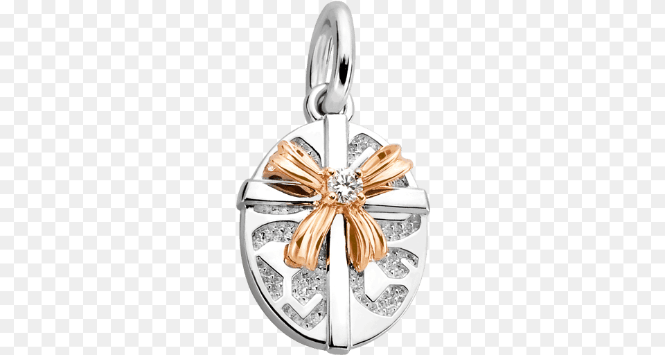 Silver Amp 14k Gold Oval Gift Box Diamond Charm Locket, Accessories, Earring, Jewelry, Pendant Free Transparent Png