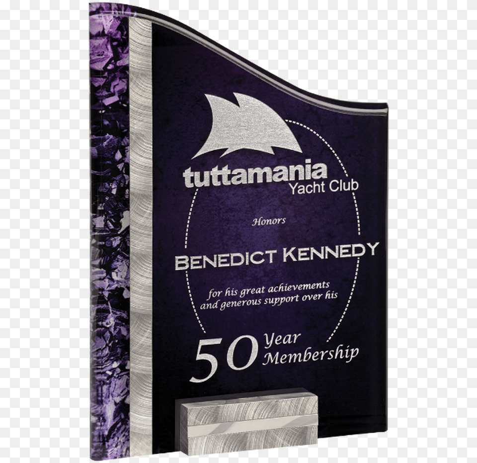 Silver Amp Purple Sunray Acrylic Award With Base Engraving, Advertisement, Poster, Book, Publication Free Transparent Png