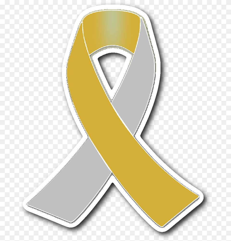 Silver And Gold Awareness Ribbon Sticker, Alphabet, Ampersand, Symbol, Text Free Png