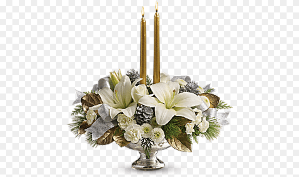 Silver And Gold Centerpiece Teleflora Mercury Glass Bowl Bouquet, Flower, Flower Arrangement, Flower Bouquet, Plant Free Transparent Png