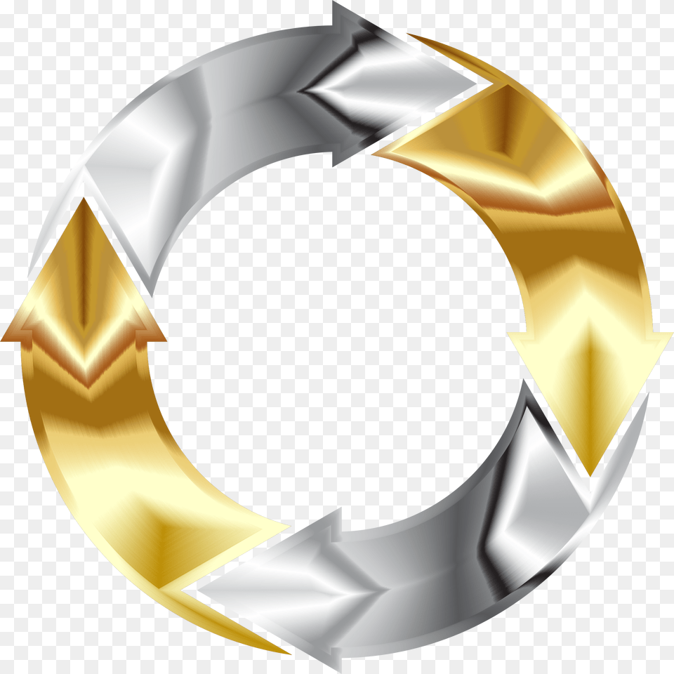 Silver And Gold Clip Art, Disk, Symbol Free Png Download