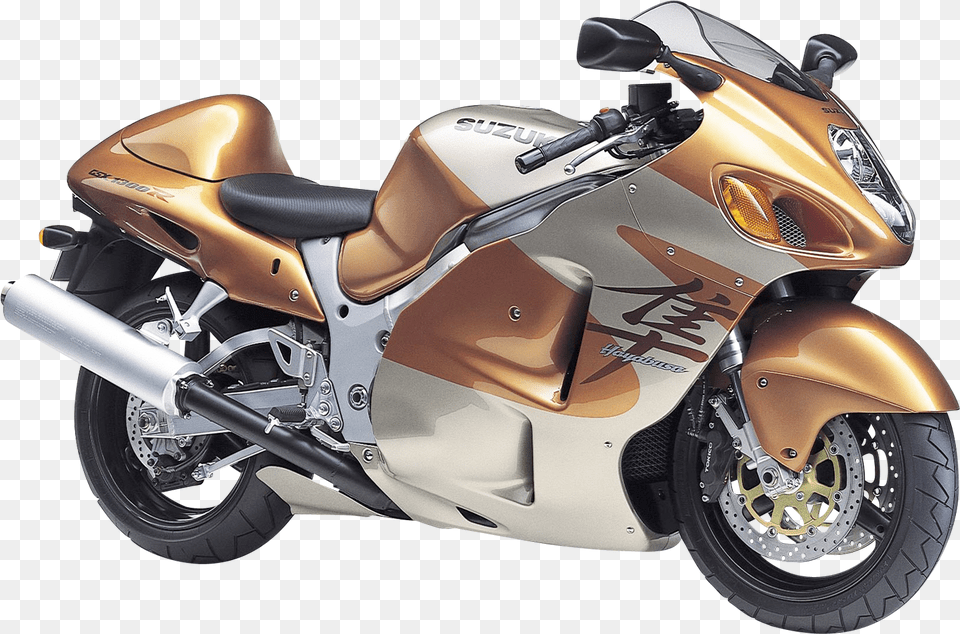 Silver And Gold Hayabusa, Motorcycle, Transportation, Vehicle, Machine Free Png Download