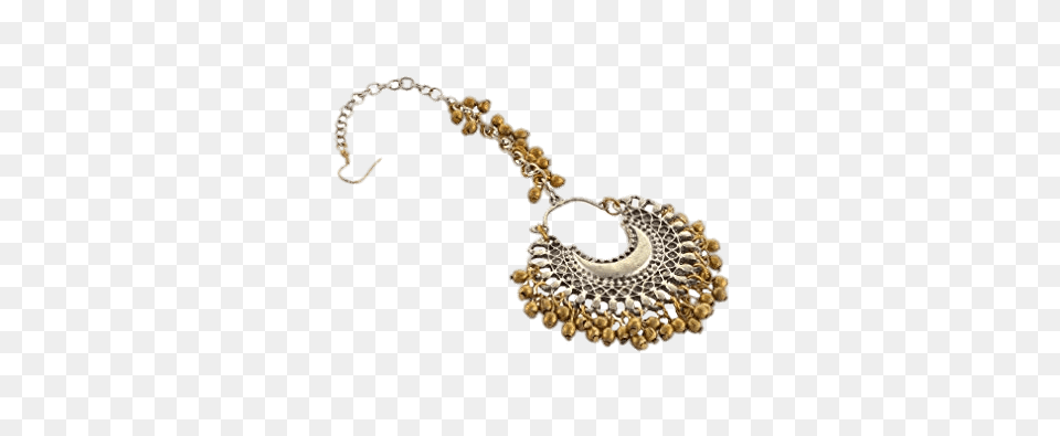 Silver And Gold Maang Tikka, Accessories, Earring, Jewelry, Necklace Free Png